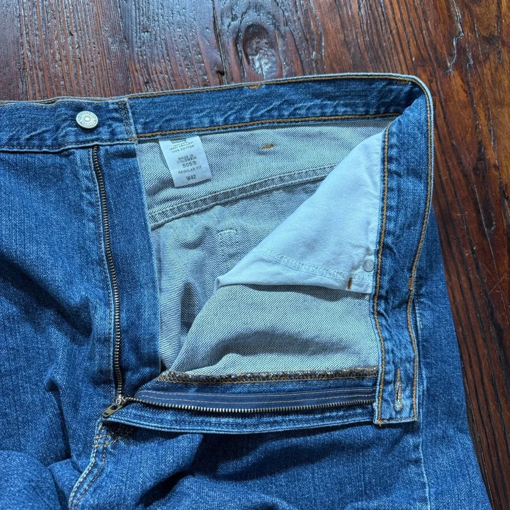 Levis 505 Shorts Mens 42 Blue Denim 42x10 Jorts Jean 90s‎ Grunge